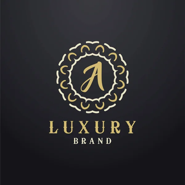Luksusowy List Monogram Wektor Logo Projektu Mandala Ozdobne Logo — Wektor stockowy