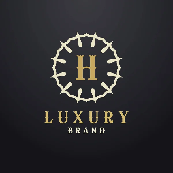 Diseño Cosmético Del Logotipo Letra Hotel Lujo Letra Vector Monograma — Vector de stock