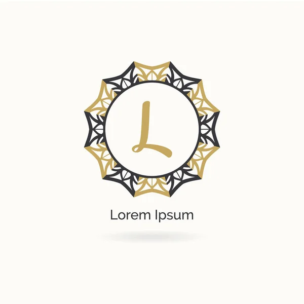 Luxury letter L monogram vector logo design. L letter mandala and ornamental logo. Cosmetic and beauty products icon.