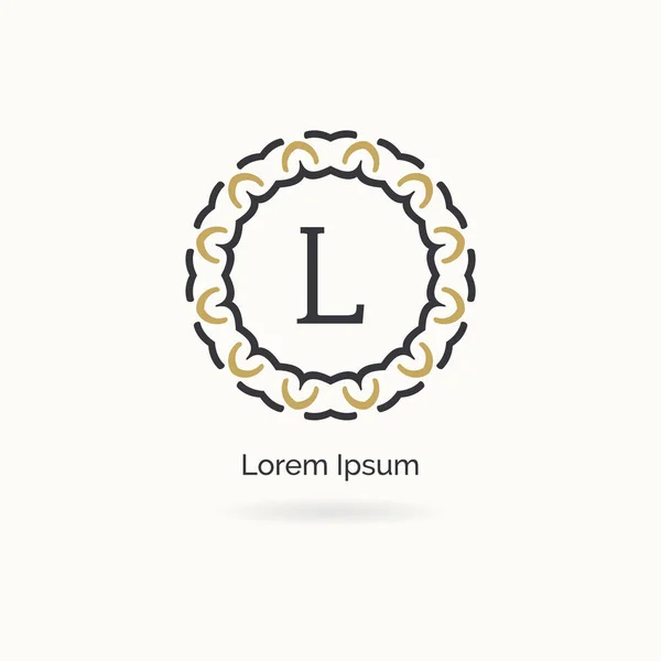 Letra Lujo Monograma Vector Logotipo Diseño Letra Mandala Logo Ornamental — Vector de stock