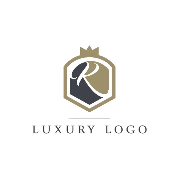 Luxury letter R monogram vector logo design. R letter in shield logo illustration. Safety and security icon.