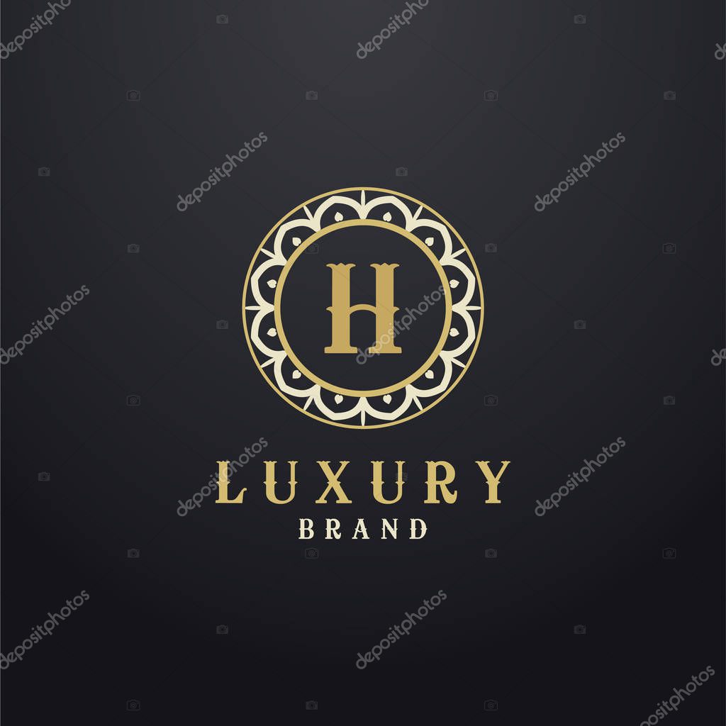 Cosmetic H letter logo design. Luxury hotel letter H vector monogram. high fashion brand icon.