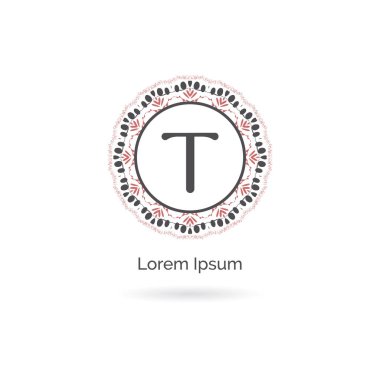 Güzellik, Spa ve Salon harfi T vektör simgesi tasarım. Lüks T harfi logosu. Vektör illüstrasyon dekoratif ve süs monogramı.