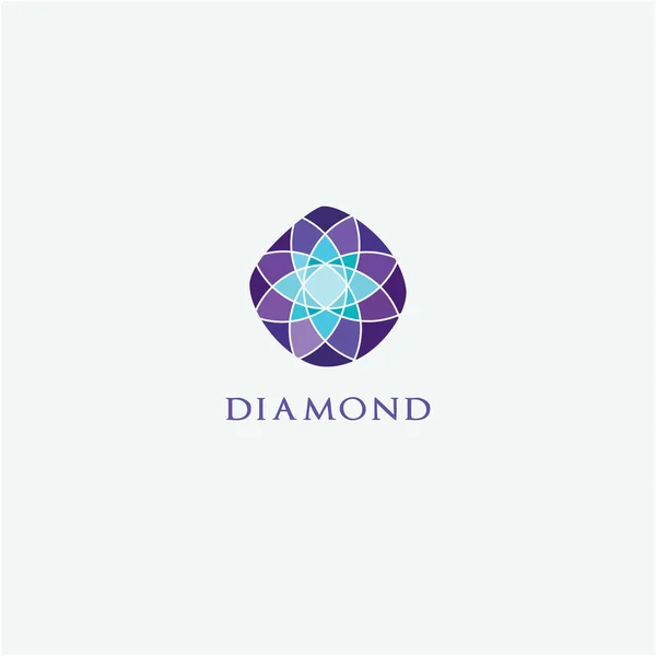 Diamond logo design, Crushing abstract pattern. Colorful precious stone logotype. Jewelry shop logo.