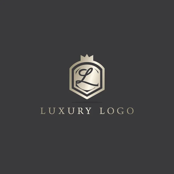Levél Pajzs Logo Design Luxus Levél Vektor Ikon Hotel Boutique — Stock Vector