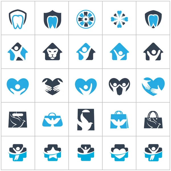 People Kids Care Logo Designs Hospital Dental Symbols Handbag Bird Vector Graphics