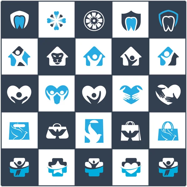 People Kids Care Logo Designs Hospital Dental Symbols Handbag Bird Stock Illustration