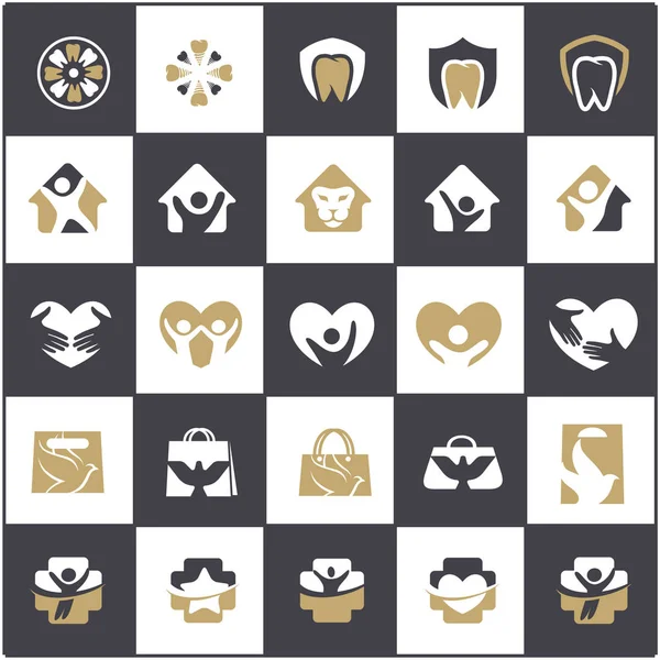 People Kids Care Logo Designs Hospital Dental Symbols Handbag Bird Vector Graphics