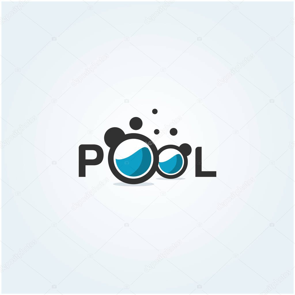 Swimming Pool Logo Design. Water dive vector icon.