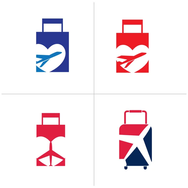 Дизайн Логотипу Подорожі Літак Світі Векторні Ілюстрації Світовий Тур Символ — стоковий вектор