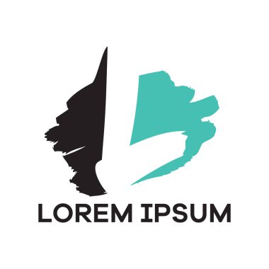 L harfi logo tasarımı, Pürüzlü kontur şeklinde l harfi vektör çizimi