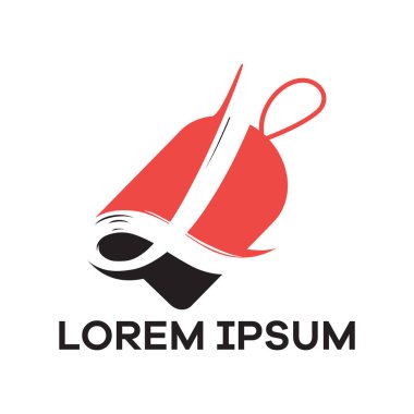 L harfi logo tasarımı, Satış/iskonto şekli vektör illüstrasyonda L Harfi
