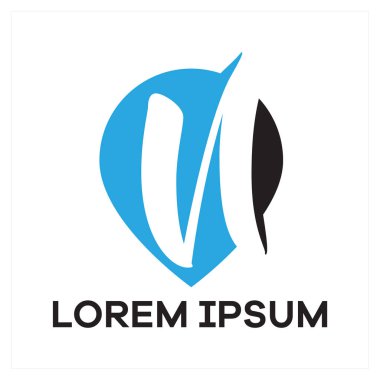 N harfi logo tasarımı. Pin şeklinden n harfi vektör çizimi.