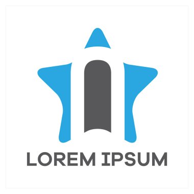 N harfi logo tasarımı. Yıldız şekli vektör çiziminde n harfi.