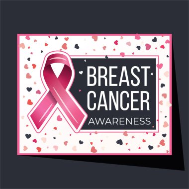 Meme kanseri farkındalık kampanya vektör poster tasarımı. Güçlü kadın meme koruma mesajı illüstrasyon.