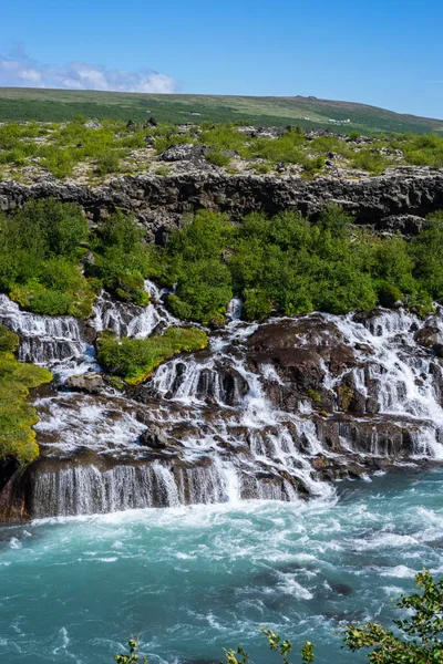 Drámai Izlandi Láva Táj Közép Felvidék Viharvert Láva Előtérben Hegyek — Stock Fotó