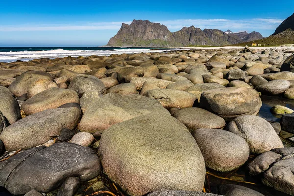 ウタクエイブビーチ、ロフォーテン諸島、ノルウェー — ストック写真