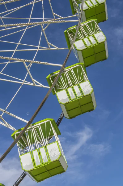 Ferris Wheel Cabins Fragment Green Color — Stock Photo, Image
