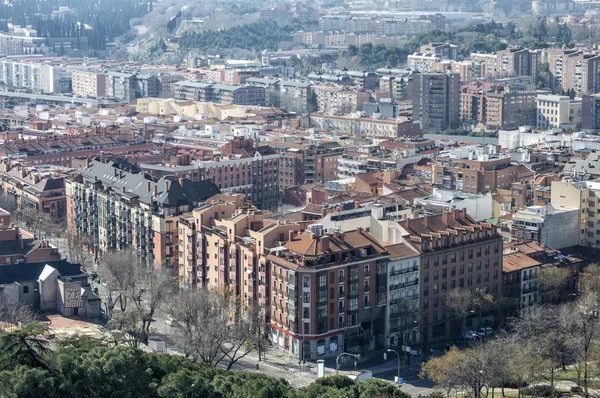 Bina Bir Teras Madrid Merkezi Bir Sokak Görünümü Spanya — Stok fotoğraf