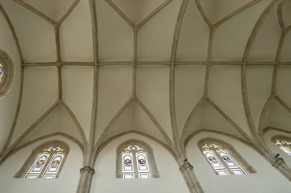 Abóbada Com Nervuras Góticas Dentro Igreja Santo Sacramento Torrijos Província — Fotografia de Stock