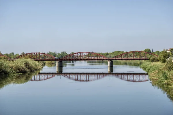 Ponte Ferro Vermelha Sobre Rio Tejo Talavera Reina Toledo Espanha — Fotografia de Stock