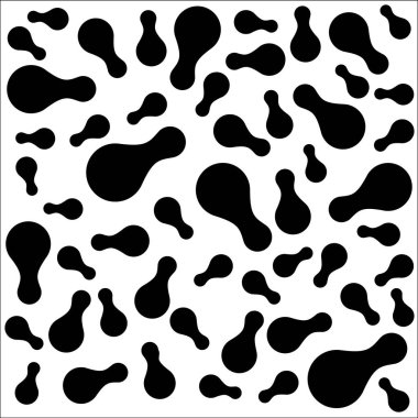 Siyah soyut dokuyu metaballs veya blob'ları. Basit geometrik şekiller. Poster ya da duvar kağıdı tasarım. Vektör çizim