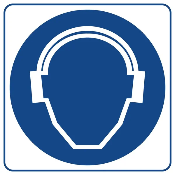 Obligatorische Schilder Gehörschutz Muss Diesem Bereich Getragen Werden — Stockvektor