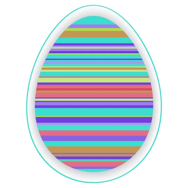 Plantilla Tarjeta Papel Con Huevo Pascua Rayado Multicolor — Vector de stock
