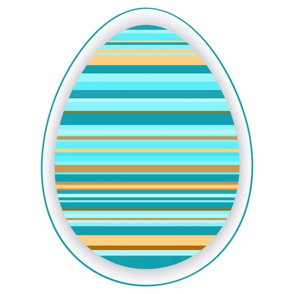 Plantilla Tarjeta Papel Con Huevo Pascua Rayado Multicolor — Vector de stock