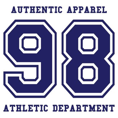 Atletik giyim tasarım modern tarzı. Vintage tipografi, t-shirt grafik. Vektör tasarımı. Vintage giyim.