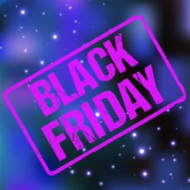 Siyah Cuma mor grunge lastik mühür damgası bokeh arka plan üzerinde