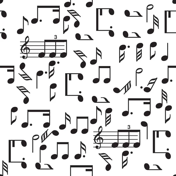 Motif Conception Symboles Notes Musique Vectorielles Sans Couture — Image vectorielle