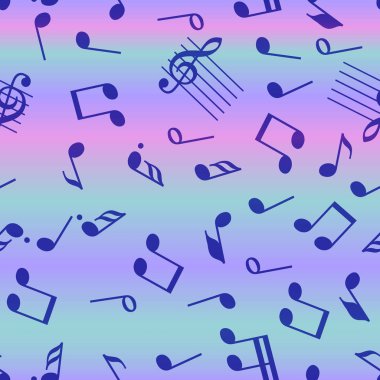 Dikişsiz vektör müzik notları desen