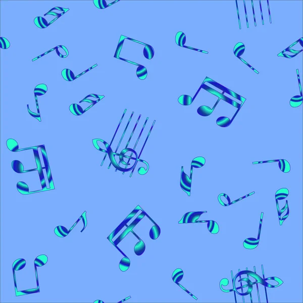 Modèle de notes de musique vectorielle sans couture — Image vectorielle