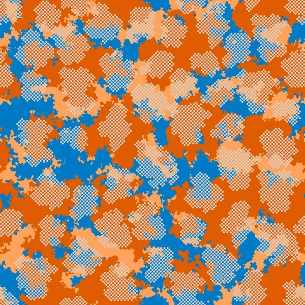 Mode Camo. Kleurrijke camouflage vector patroon. Naadloze stof ontwerp — Stockvector