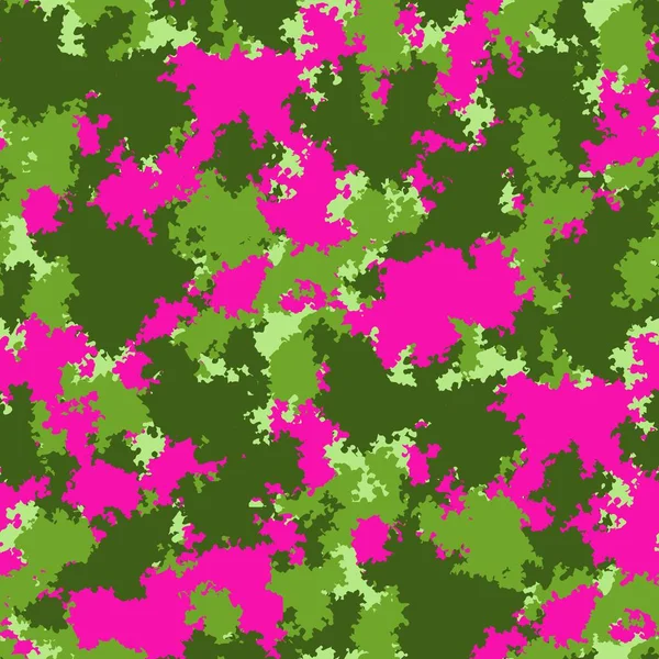 Mode Camo. Kleurrijke camouflage vector patroon. Naadloze stof ontwerp — Stockvector
