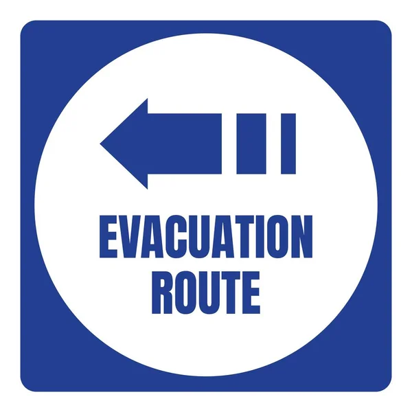 Ruta de evacuación de huracanes Señal de tráfico Plaza Azul — Vector de stock