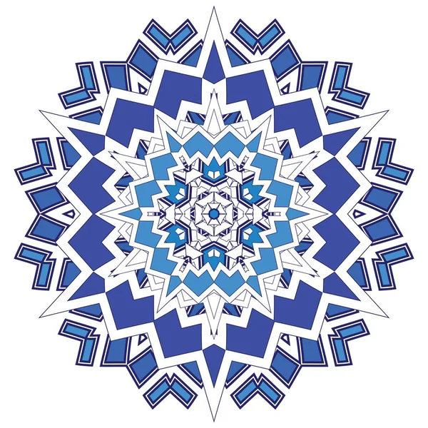 Modelo Blue Grid Mosaic hexágono Snowfkake Papercut — Vetor de Stock