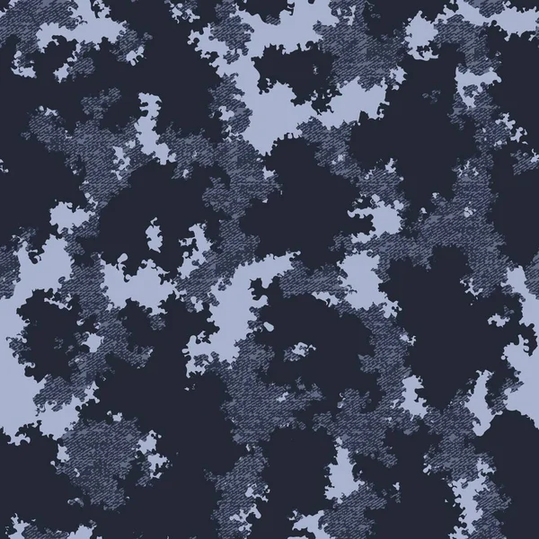 Modello mimetico senza cuciture. Denim style camo, stampa ripetuta. Illustrazione vettoriale . — Vettoriale Stock