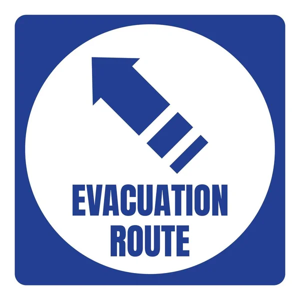 Ruta de evacuación de huracanes Señal de tráfico Plaza Azul — Vector de stock