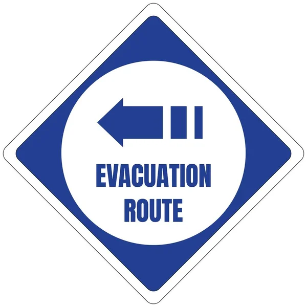 Ruta de evacuación de huracanes Señal de tráfico Plaza Azul — Vector de stock