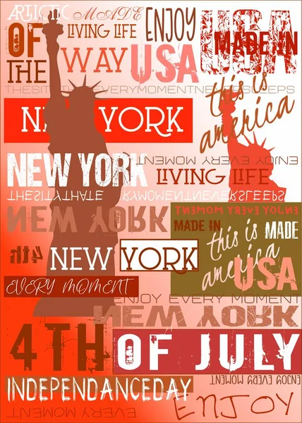 New York Usa NYC Poster 4 Luglio — Foto Stock