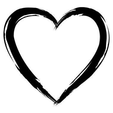 Boyalı Kalp el çizilmiş çizim vektörü
