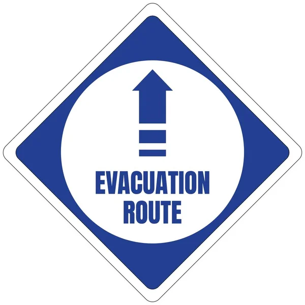 Ruta de evacuación de huracanes Señal de tráfico Plaza Azul — Archivo Imágenes Vectoriales