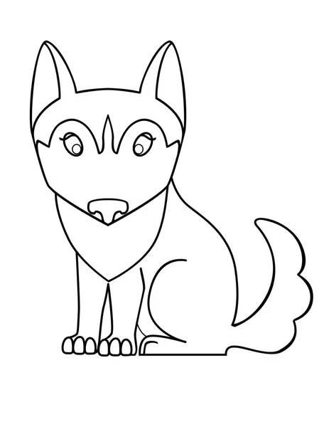 Perro Cachorro Del Husky Lindo Cachorro Está Sentado Cachorro Husky — Vector de stock