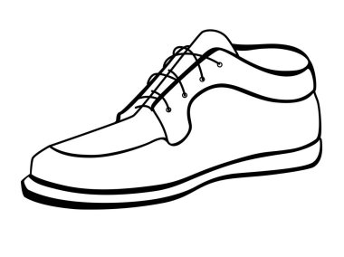 Bir adamın önyükleme. Erkek ayakkabıları. Erkekler için mokasen. Doğrusal model boyama.