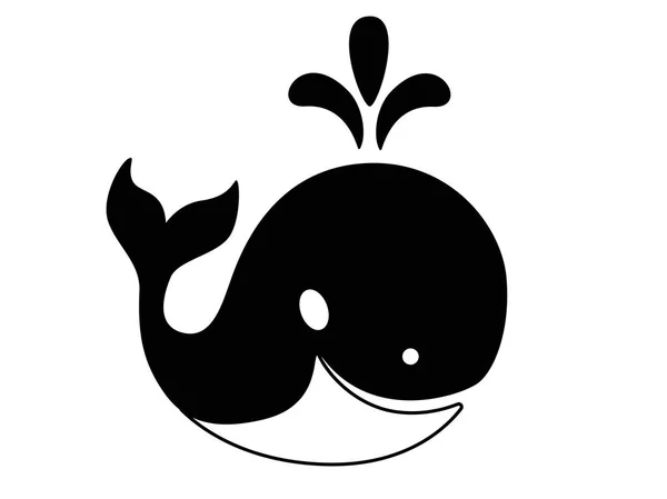 Une Baleine Image Noir Blanc Mammifère Marin Logo Image Une — Image vectorielle