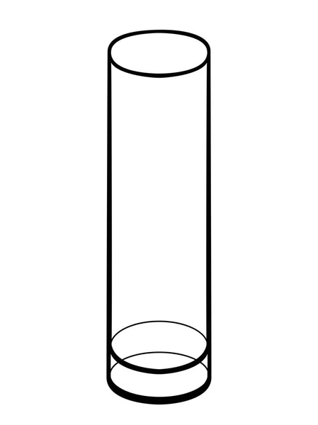 Glass Vase Transparent Cylindrical Linear Picture Coloring Vase Outline Vase — Stock Vector