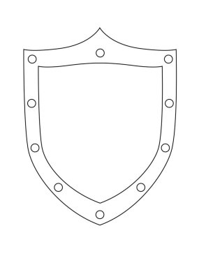 Kalkan - boyama için doğrusal bir resim. Kalkan bir işareti veya simge olduğunu. Anahat