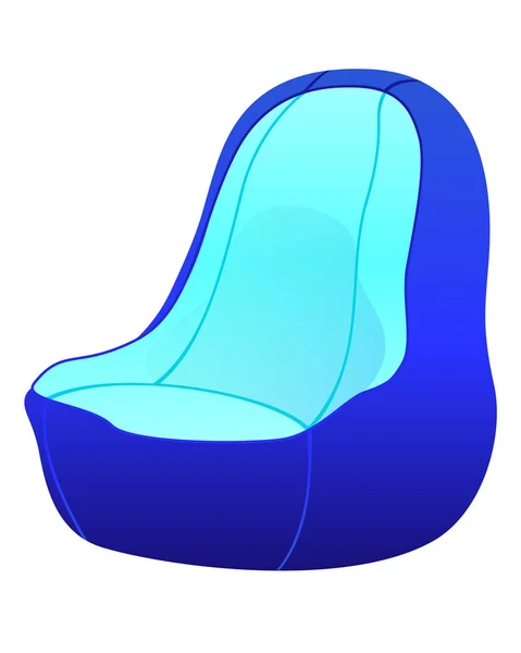 Бобовий Мішок Стілець Синій Ізометричний Векторні Ілюстрації — стоковий вектор